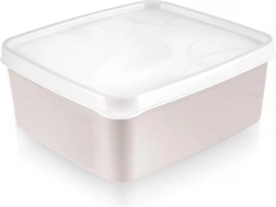 Kunststoff-Lebensmittelbox mit Deckel 650 ml beige
