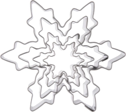 Stainless Steel Snowflake Cookie Cutters, Set of 4