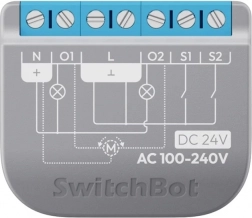intelligente tweekanaalsrelais SwitchBot Relay Switch 2PM met Matter-ondersteuning en energieverbruikmeting