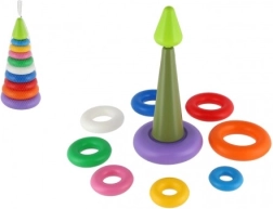 Pyramide empilable multicolore avec anneaux