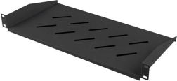 1U shelf for 19" rack, load capacity 25 kg, black