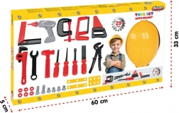 Kleiner Handwerker-Set mit Helm und Werkzeug