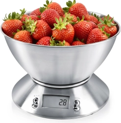 Stainless steel kitchen scale with bowl 5 kg, 2.2 l