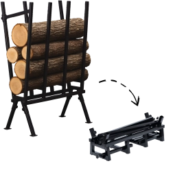 Zusammenklappbarer Stahlbock zum Brennholzsägen 81 × 37 × 103 cm