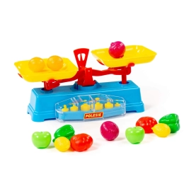 Kids’ scale with plastic play food, 12 pieces