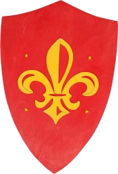 Children's wooden shield FAUNA ANJOU – red, 36 × 25 cm