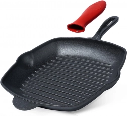 Gietijzeren grillpan met siliconen handgreephoes CAST LINE 28 × 28 cm