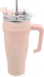 stainless steel thermal mug with handle 1.2 l pink