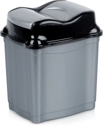 Kunststof afvalbak 5 l met klapdeksel, grijs