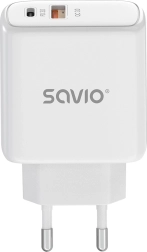 Netzladegerät 20 W SAVIO LA-12 mit USB-C PD und USB-A QC