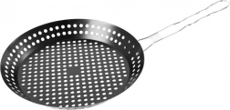 Perforierte Grillpfanne mit langer klappbarer Griff 55 × 31 cm, schwarz