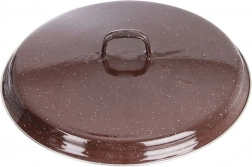 Gecoate emaillen deksel bruin 32 cm