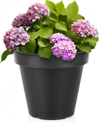 Runder schwarzer Kunststoff-Blumentopf 29 cm