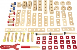 Jeujura wooden construction set for little tinkerers, 70 pieces