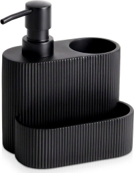 Spülmittelspender mit Schwammhalter, schwarz 250 ml - 1 Stück