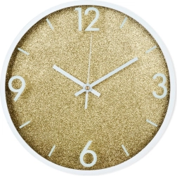Horloge murale or et blanc 29,5 cm
