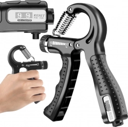 Verstellbarer Handtrainer 10–60 kg mit Zähler – schwarz