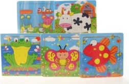Puzzle en bois animaux sur plateau