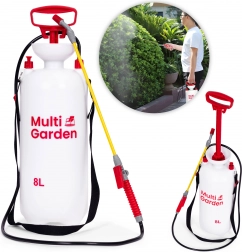 Druck-Gartenspritze 8 l MULTIGARDEN mit langer Lanze und Kolbenpumpe