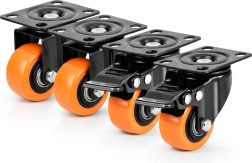 Roulettes pivotantes de transport RENEW FORCE – set de 4 pièces avec frein (2+2)