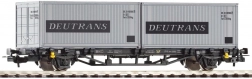 Piko Flachwagen Lgs579 mit 2× 20'-Containern DEUTRANS DR, Epoche IV