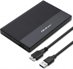 Externe 2,5" SATA-Aluminium-Box für SSD/HDD mit USB 3.0, 5 Gb/s, 2 TB, schwarz