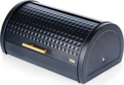 Metall-Brotkasten schwarz 38 × 28,5 × 18 cm