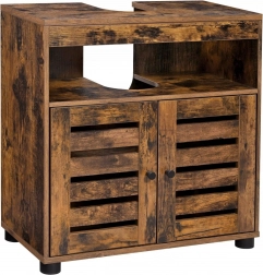 Rustic Cabinet for Under Sink with Adjustable Shelf