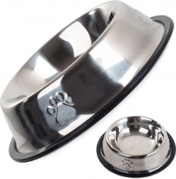 Edelstahl Napf für Hunde und Katzen mit rutschfestem Gummi 150 ml