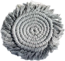 Macramé Coasters 2 pcs – Grey