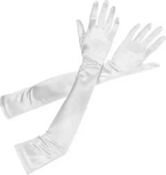 Retro-satinweiße Handschuhe