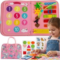 Kruzzel livre sensoriel interactif Montessori rose (licorne) - 1 pièce