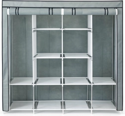 Textiele kledingkast XXL grijs