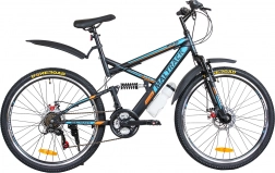 Maltrack Mountainbike 26" Stahl, schwarz‑blau‑orange