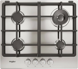 Whirlpool 60 cm Gas Hob with 4 Burners and Cast-Iron Grates