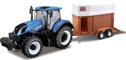 Bburago Farmer's Tractor New Holland with Horse Trailer