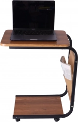 Mobile coffee table / Side coffee table on wheels - dark color