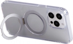 Magnetische hoes met standaard JOYROOM voor iPhone 15 – transparant