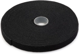 Self-adhesive hook-and-loop tape for cabling 15 mm, 10 m, black