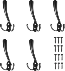 Black Wall Hooks - Set of 5