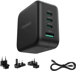 Choetech 70W GaN Wall Charger with Adapters for USA, EU, UK and AU