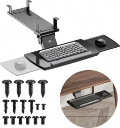 Support de clavier Maclean sous le bureau, réglable, noir