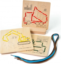 Lacing by Numbers – Construction Vehicles BIGJIGS TOYS