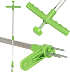 Teleskopischer Unkrautstecher mit 3 Zinken, 93 cm