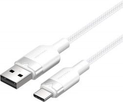 USB Cable 2.0 USB‑A to USB‑C 1 m 3A White Vention