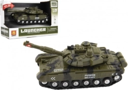 Plastic friction-powered tank with lights and sounds, 20 cm