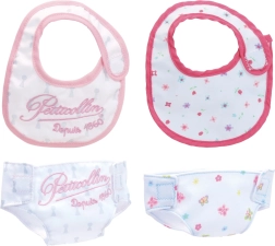 Set aus Lätzchen und Windeln für Puppen 36-40 cm