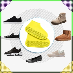 Silikon-Überzieher für Schuhe, wasserdicht und rutschfest, Größe L