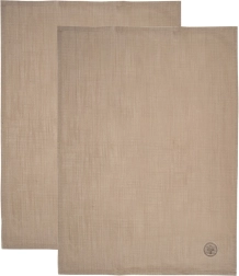 Torchons de cuisine en coton marron 70 × 50 cm, lot de 2