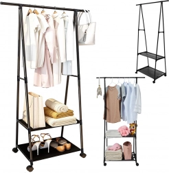 Mobile Clothes Rack with Shelves